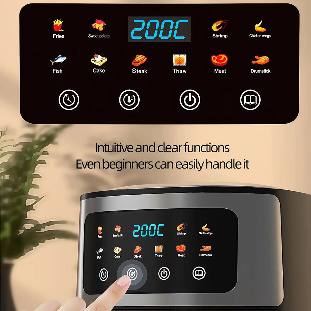 Smart Air Fryer 10L Large Capacity Household Multifunctional Electric Oven French Fry Maker