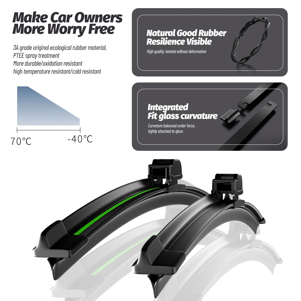 Car Windshield Wiper Blades Hook Universal U-type Soft Rubber Wiper 14"15" 16" 17" 18" 19" 20" 21" 22" 23" 24" 25" 26" 28"