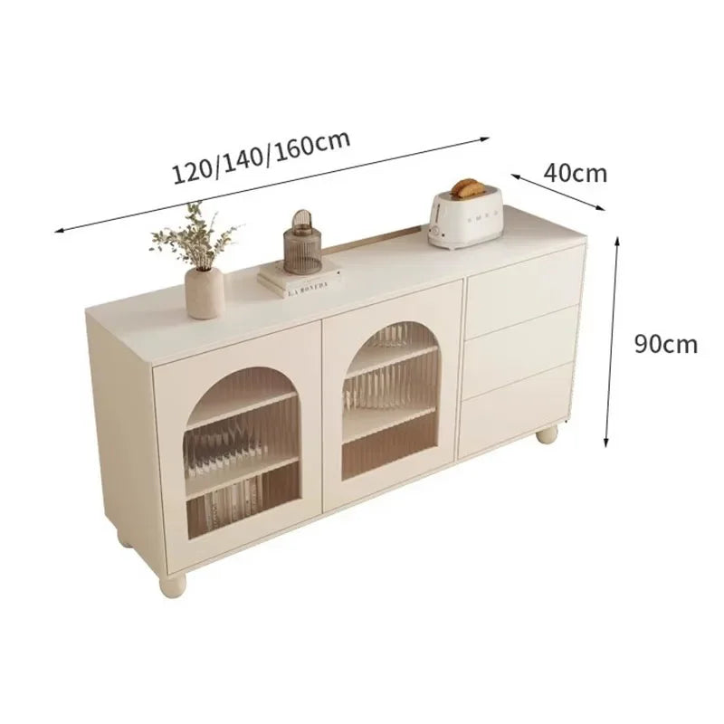Cream Wind Cute Living Room Cabinets Small Apartment Minimalist Beauty Storage Cabinet Nordic Kawaii Vitrina Home Furniture