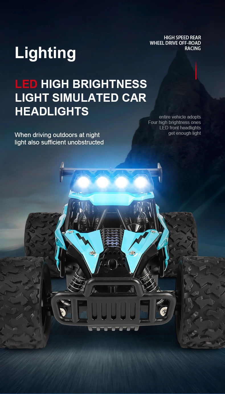 RC8 Racing Model Toy Alloy Remote Control Car 2.4GRC Proportional Throttle 1:16 Highspeed Big Foot Climbing off Road Vehicle