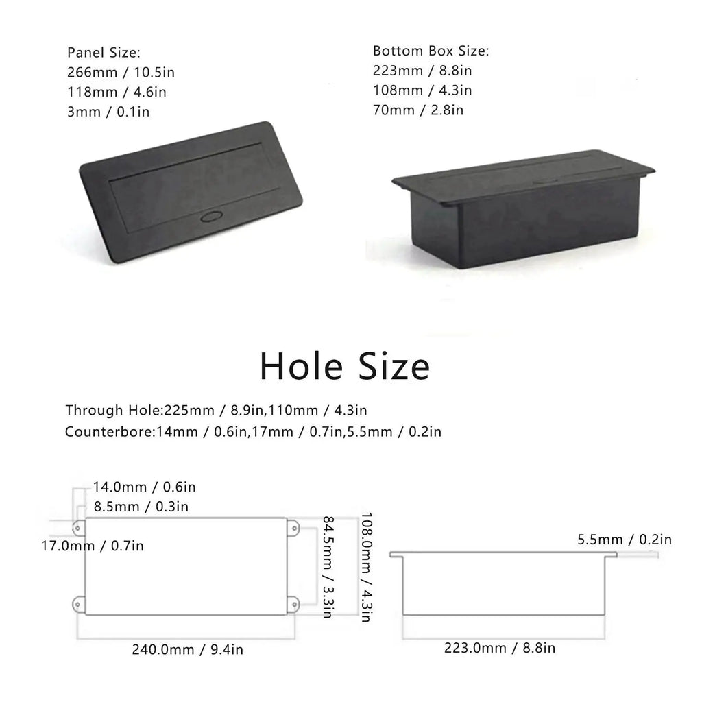 Desktop Pop Up Socket 2 X 3 Prong 2 X USB Ports Multifunctional Tabletop Popup Outlet for Home Hotel Office Desktop Popup Socket