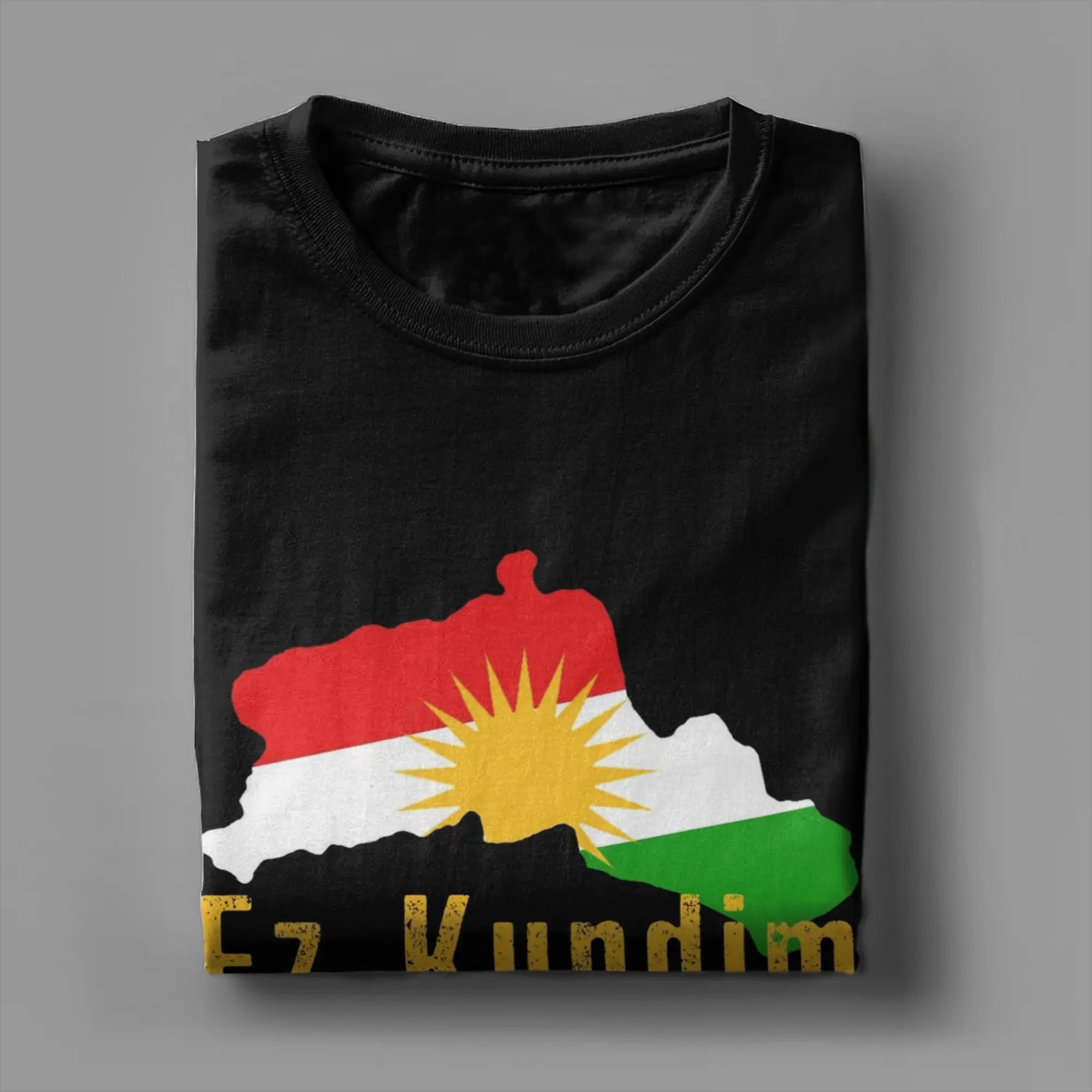 Kurdistan Flag Map  Cotton T-Shirt For Man Summer  Y2K Retro T Shirts Breathable Harajuku Tee Shirt Oversized Hot Sale Tops - Free Item.