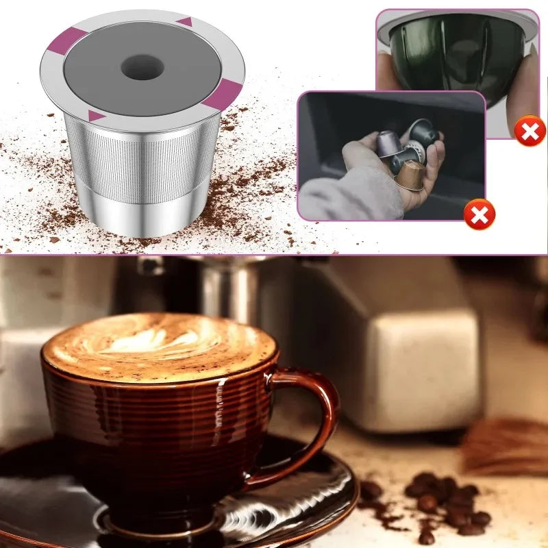 2 Pack Reusable K Cups,Universal Stainless Steel Reusable Coffee Pods,Refillable Single K Cups for K 2.0 and 1.0 Coffee Maker