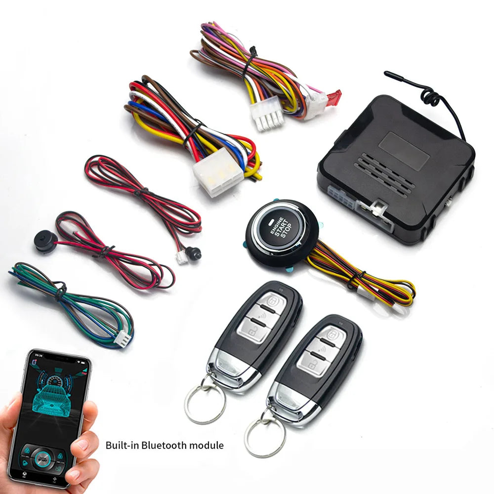 Remote Starter and Car Alarm Smart App Remote Start Stop System for Cars Engine Push Start System with Auto Ignition Button