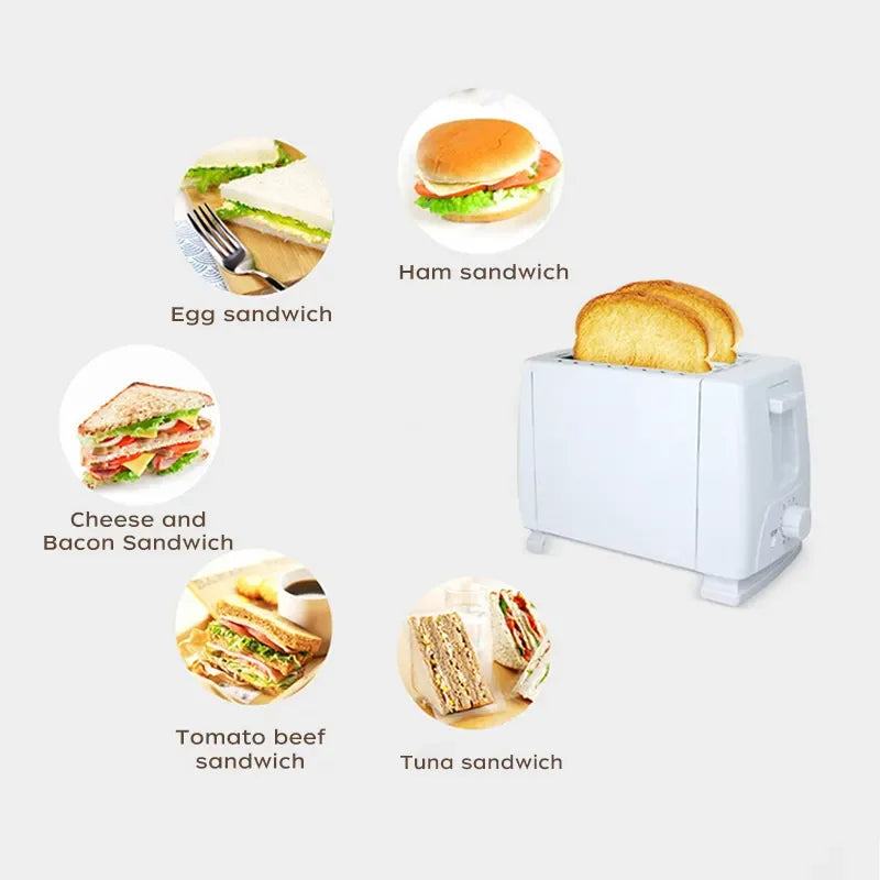 New Style 2 Slice Manual Bread Toaster Bread Sandwich Automatic Stainless Steel Electronic 2 Slice Toaster