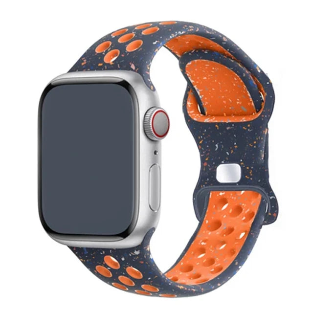 Silicone Strap For Apple Watch Band 45mm 44mm 40mm 49mm 41mm 38mm 42mm Sport bracelet iWatch Ultra 2 Series 9 8 7 6 se for nike