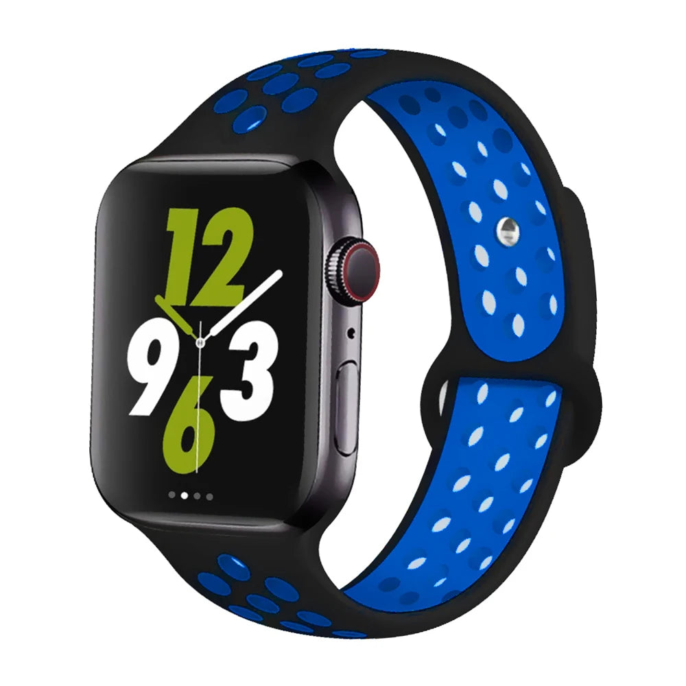 Silicone Strap For Apple Watch Band 45mm 44mm 40mm 49mm 41mm 38mm 42mm Sport bracelet iWatch Ultra 2 Series 9 8 7 6 se for nike