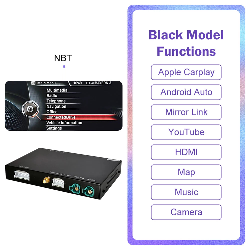 WirelessCarPlay For BMW Series 1 2 F20 F21 F22 F23 F45 2012-2020 NBT EVO with Android Auto Mirror Link AirPlay Car Play