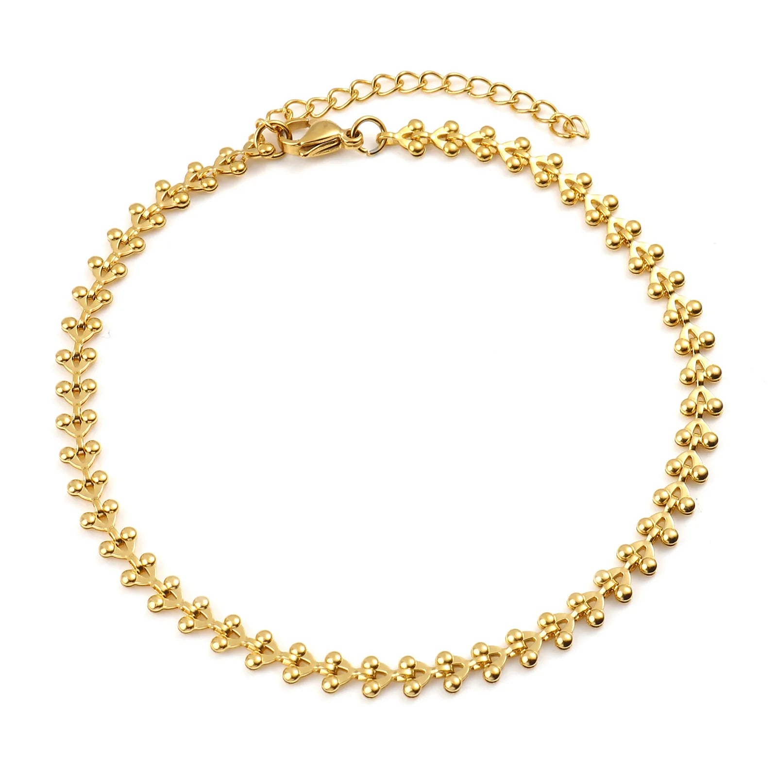 DoreenBeads Stainless Steel Anklet Gold Color For Women Beach Foot Leg Chain Ankle Bracelets Jewelry Gift 22.5cm-23.5cm, 1 Piece