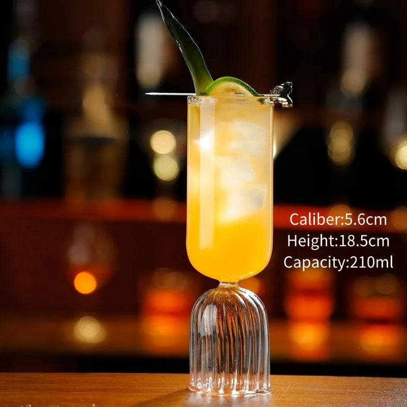Frilled Highball Glass Cups Creative Cocktail Juice Glasses Cup Molecular Champagne Flute Bar Party Wine Cup Kitchen Tools