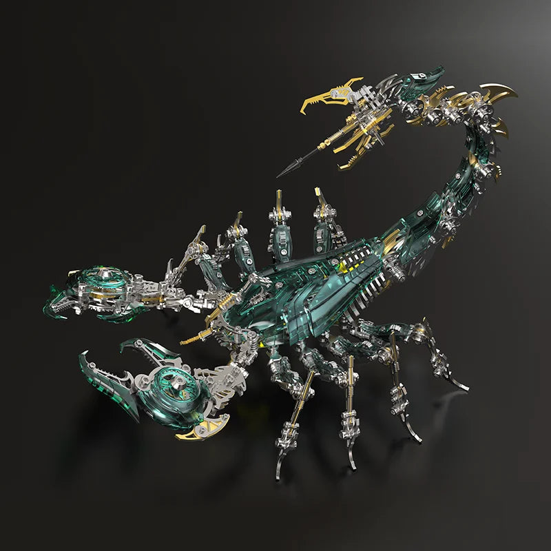 Punk DIY mechanical metal assembly 3D lighted insect scorpion stainless steel puzzle model kit for adults and boy toy gifts