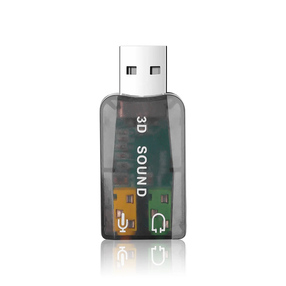 External USB Sound Card Mini Sound Card USB to 3.5mm Interface HiFi Stereo Audio Adapter for Speaker Laptop Headsets Windows 7 8