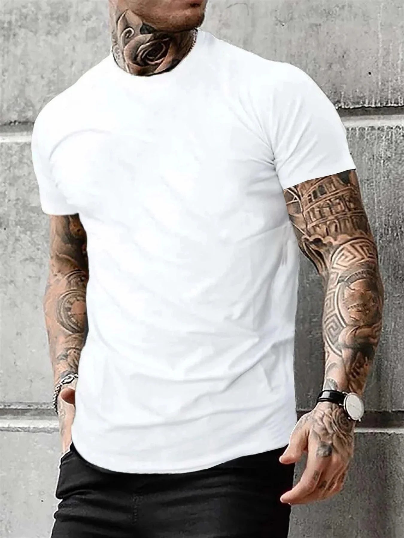 Summer men's 100% pure cotton casual loose plus size NY letter printed sports comfortable round neck short sleeved T-shirt top