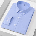 New 100% Cotton Oxford Shirt Long Sleeve For Men's Social Dress Shirts Soft Comfortable Regular Fit Casual Man Office Shirt 5XL