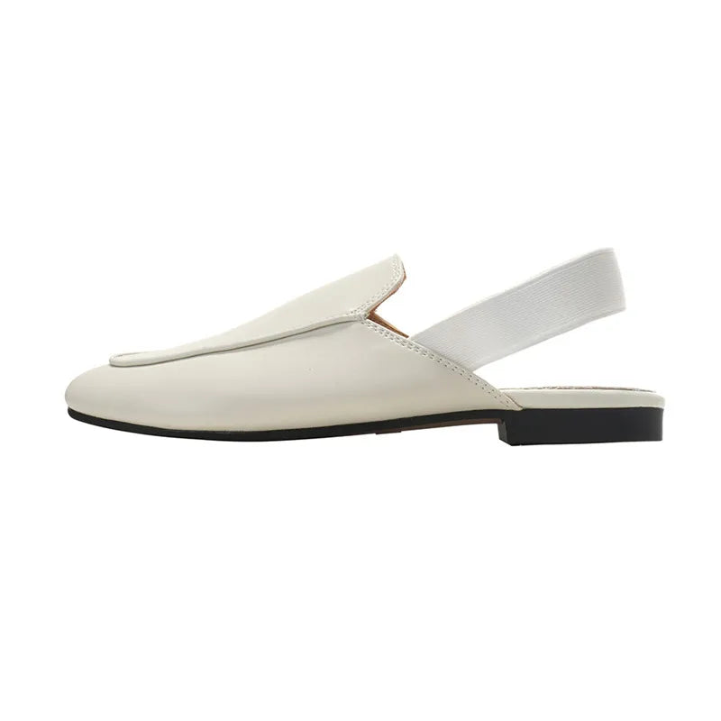Rear elastic belt half slippers women summer wear Muller shoes 2023 new flat sandals