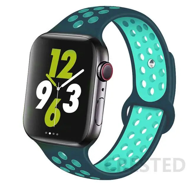 Silicone Strap For Apple Watch Band 45mm 44mm 40mm 49mm 41mm 38mm 42mm Sport bracelet iWatch Ultra 2 Series 9 8 7 6 se for nike