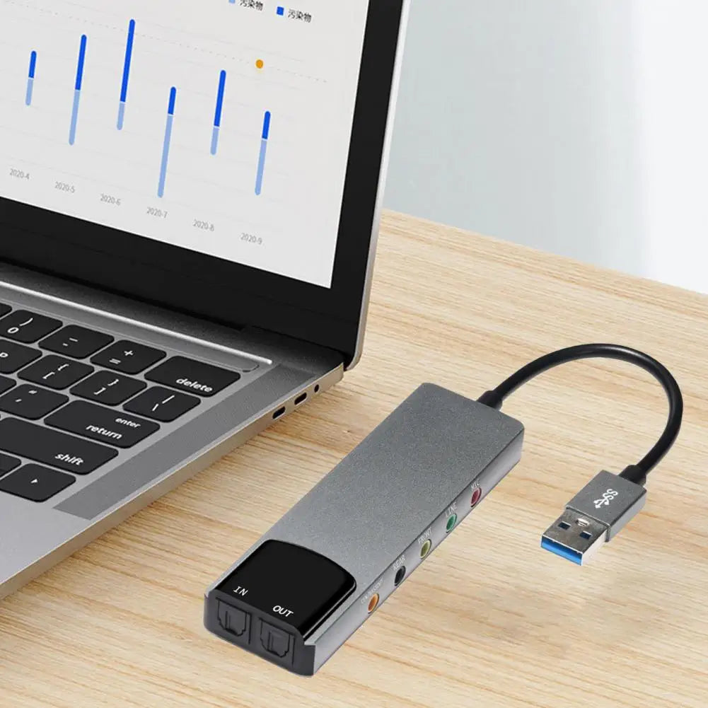 5 1 Sound Card Multifunctional Usb Sound Card with Fiber Optic Spdif for compatible 5 1 Sound Track Support Enhance Computer