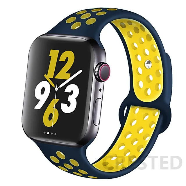 Silicone Strap For Apple Watch Band 45mm 44mm 40mm 49mm 41mm 38mm 42mm Sport bracelet iWatch Ultra 2 Series 9 8 7 6 se for nike