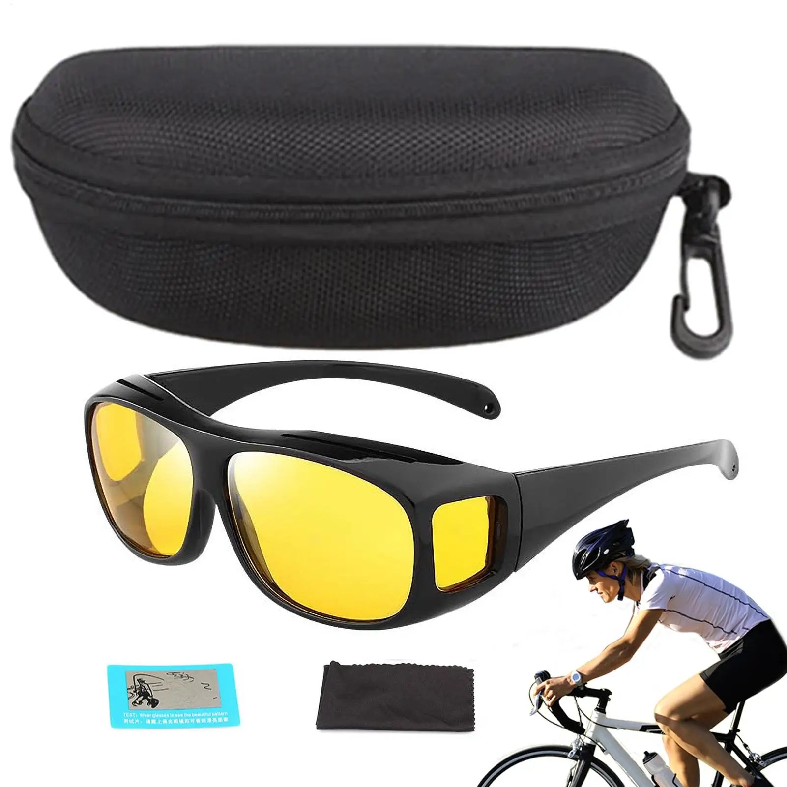 Motorcycle Driving Goggles Car Night Vision Sunglasses Unisex Driver Night Day Driving Wrap Around Anti Glare Sun Glasses