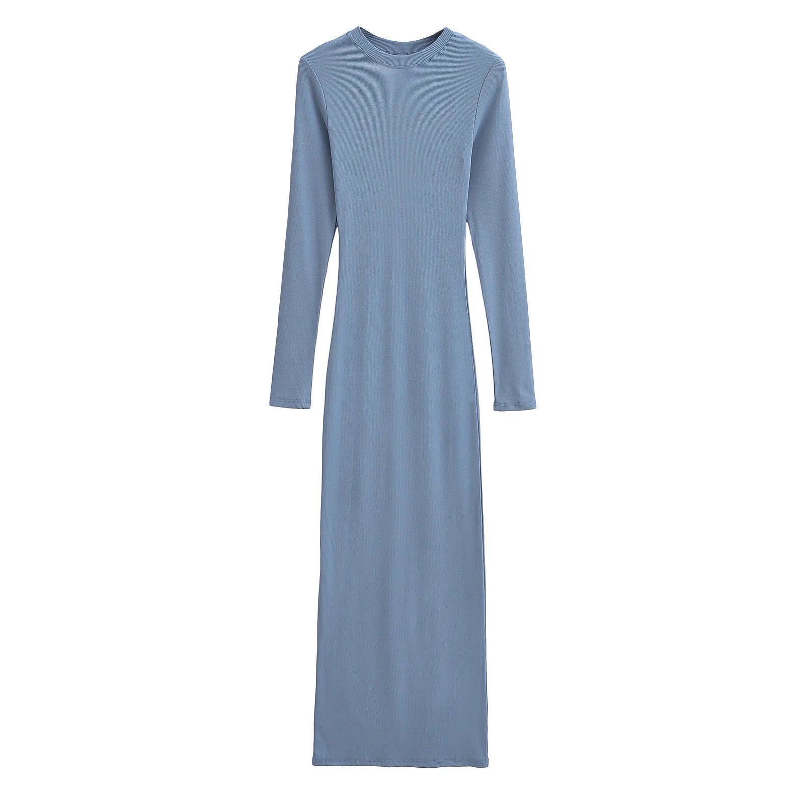 Midi dresses for women 2024 Winter dress sexy knitted dresses elegant bodycon dress knit vintage clothes long sleeve dress grey