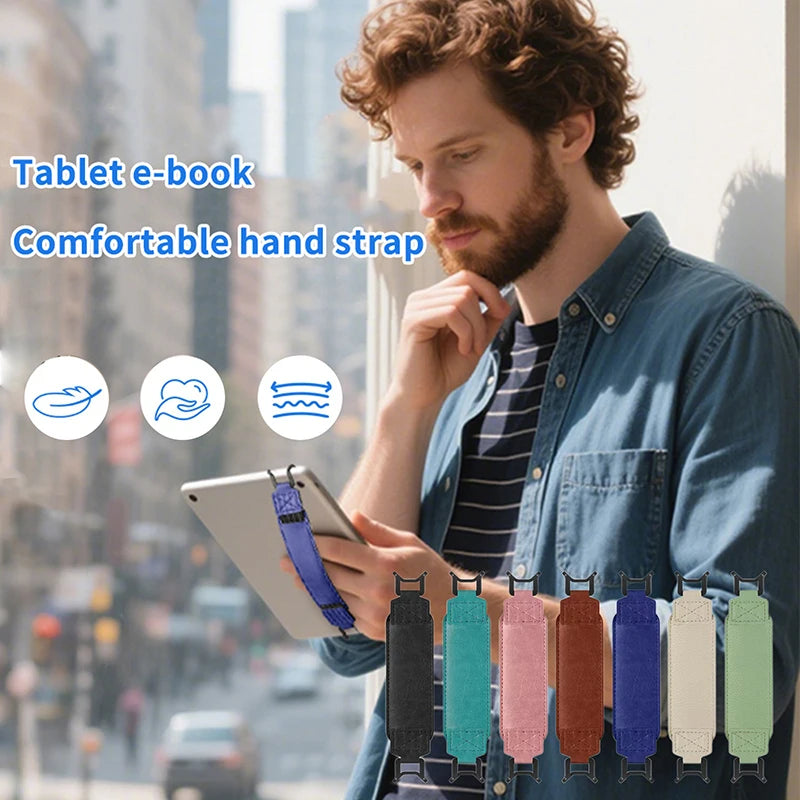 Leather Hand Strap For 6-11" Tablet Stand Handle Grip Security For IPad Xiaomi For Kindle Kobo Voyaga EReaders Holder