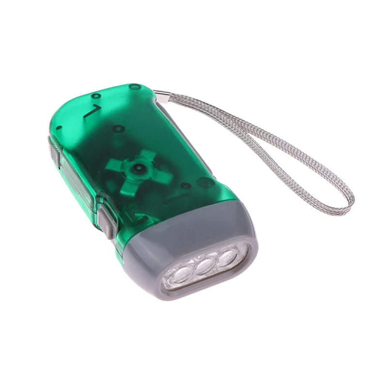 LED Hand Pressing Dynamo Crank Power Wind Up Flashlight Mini Self Generating Torch Camping Lamp Outdoor Home Supplies