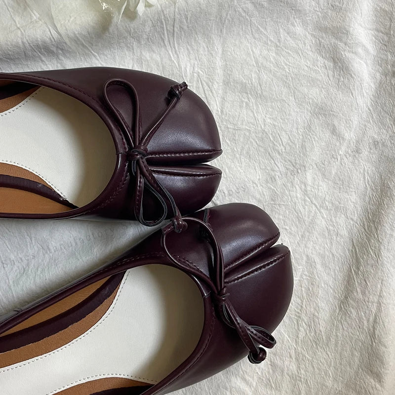 IPPEUM Tabi Footwear For Women 2026 New Fashion 36-44 Size Plus Ballet Flats Shoes With Split Toe