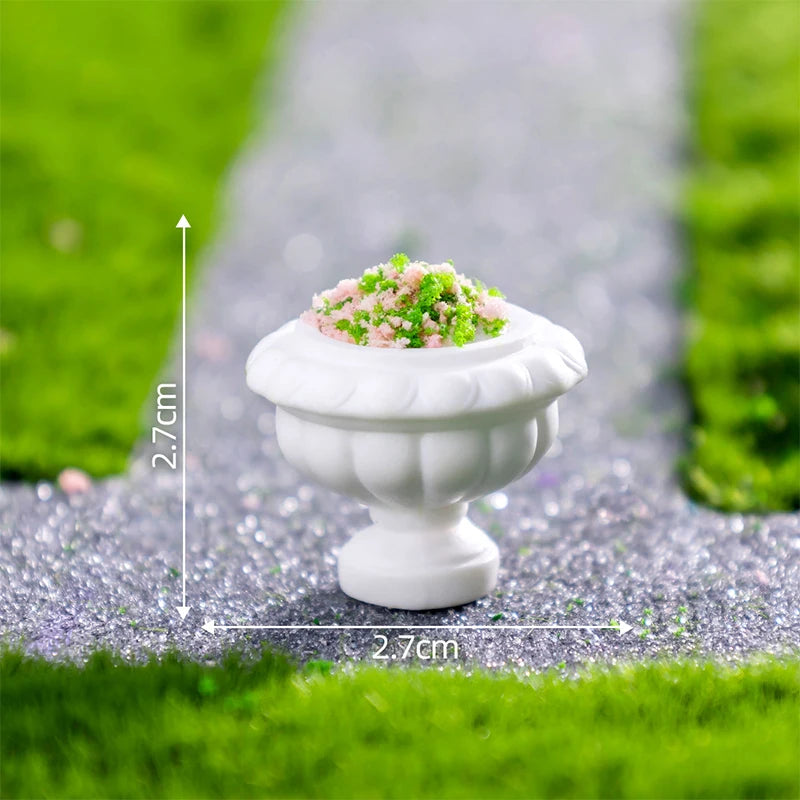 DIY Home Desktop Decorations  Simulation Flower Pot Plants Micro Landscape Figurine Miniature Mini Ornaments Resin Crafts Gifts