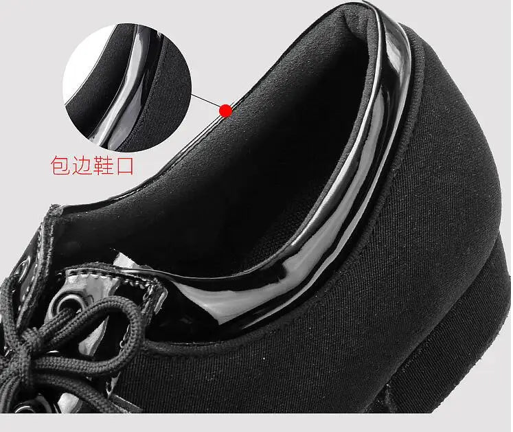 XIHAHA Men Oxford Cloth Standard Dance Ballroom Cloth Straight Outsole Practice Competition Modern Dancing Sport Shoes Sneakers