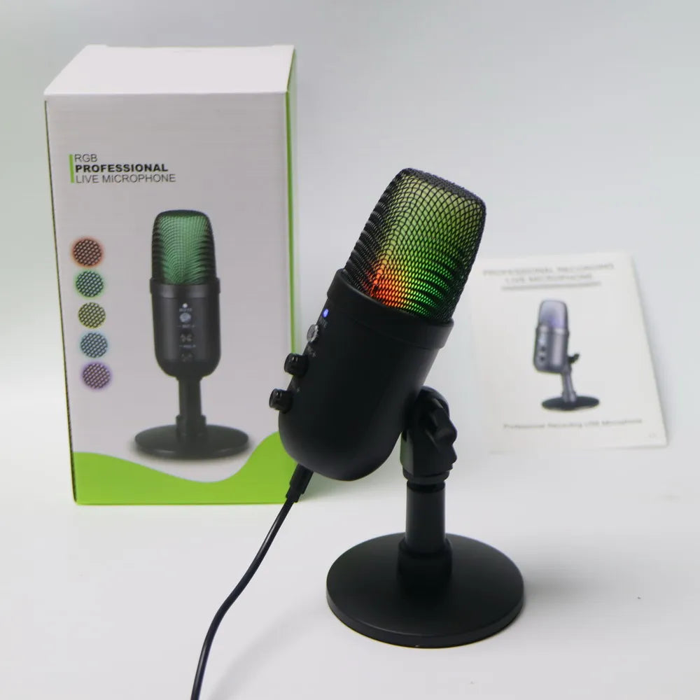 Professional USB Streaming Podcast PC Microphone Studio Cardioid Condenser Mic For Recording YouTube Singing Network Live