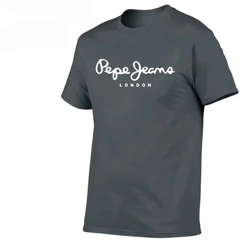 2025 Newest Pepe-Jeans-London Logo T-Shirt Summer Men's Women's Short Sleeve Surfing beach T-shirt Tops Unisex oversized t shirt