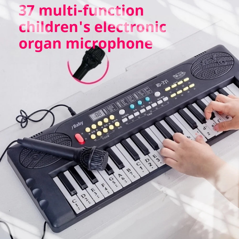 New Electronic Keyboard 37 Key Electronic Keyboard Toy Piano for Kids, Microphone Included