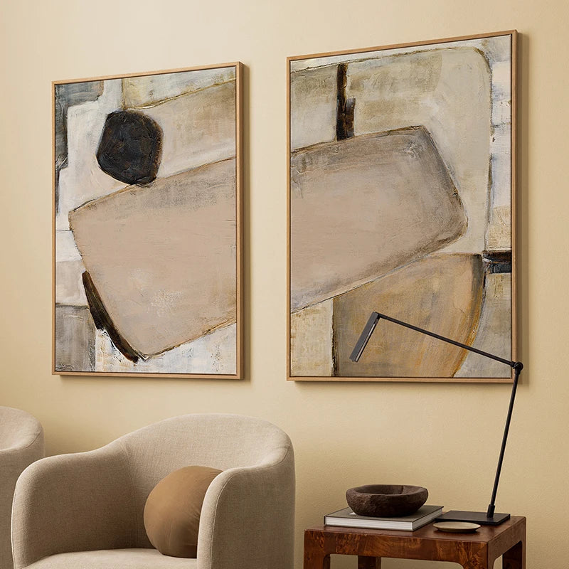 Grounded Shapes Canvas Print Minimalism Gallery Wall Abstract Canvas Painting Art Poster Decorative Picture Modern Living Roo
