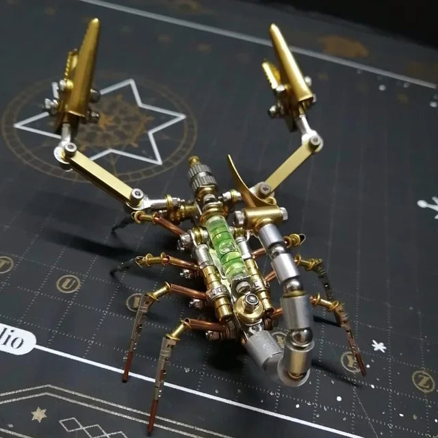 Metal Assembled Insect Ocean Player Spider Dragonfly Mosquito Punk Decorative Gift 3D DIY Tight Mechanical Insect Science Museu