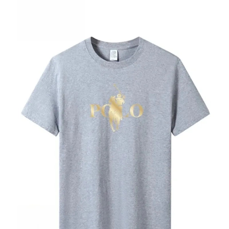 Summer Trendy Brand Men's Clothes Business Casual Short-sleeved T-shirt Slim Fit and Versatile Crew Neck Top Breathable T-shirt