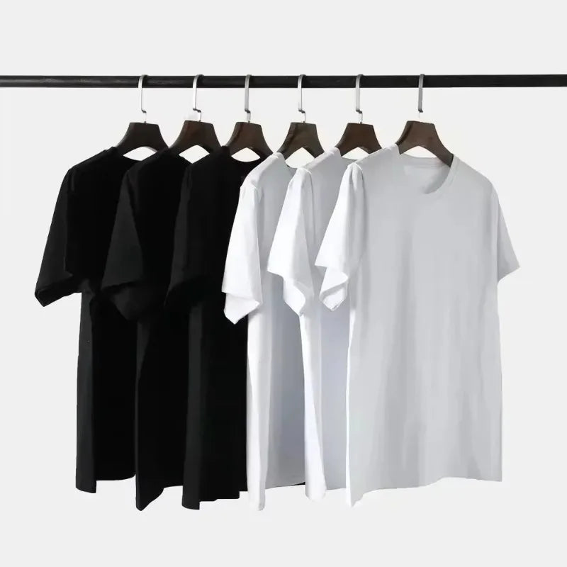 Summer New High-end Pure Cotton Korean-style Casual and Versatile Round-neck Short-sleeved T-shirt, All-cotton Light Luxury