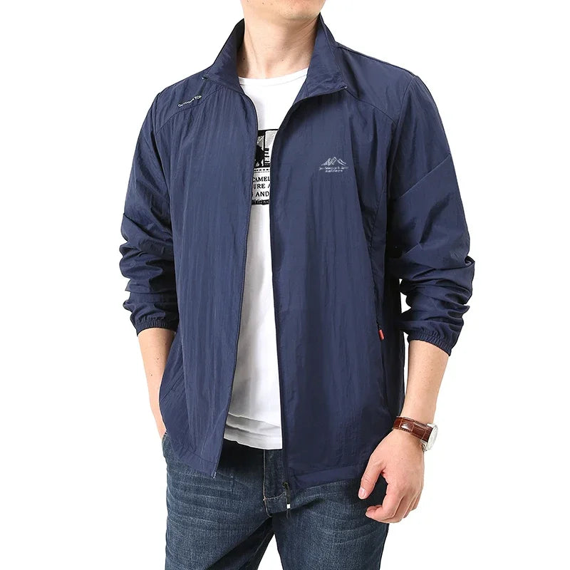 2025 Men's Summer Sun Protection Jacket Ultra-Light Thin Skin-Friendly Breathable UV Proof Fishing Ice Silk Sunscreen Coat