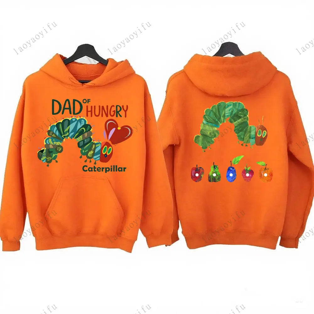 Hungry Caterpillar Printed Hooded The Very Hungry Caterpillar Hoodies Aesthetic Clothes Autumn and Winter Keep Warm Sweatshirt