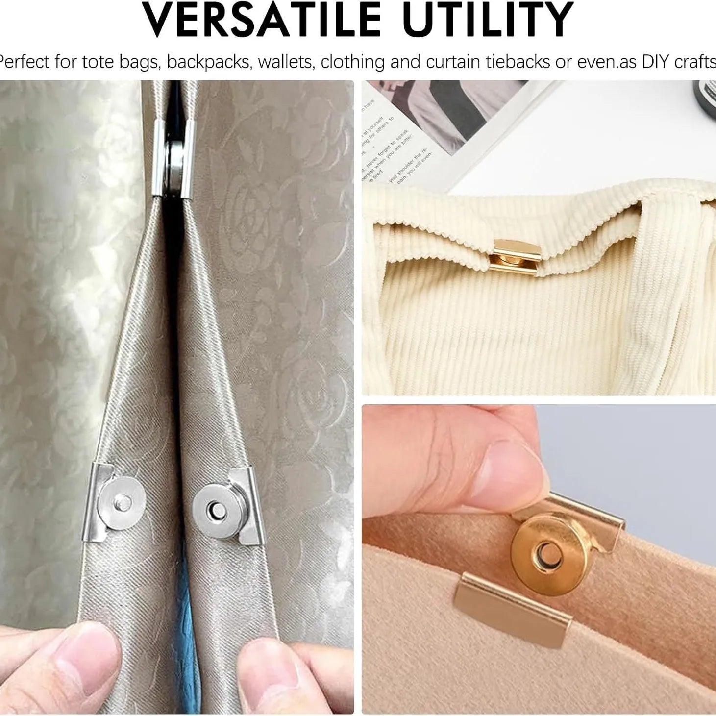 Bag Magnetic Buckle Handbag 4sets DIY Multicolor Seam Free Smooth Clasp Clothing Metal Button Strong Magnet Buckles Accessories