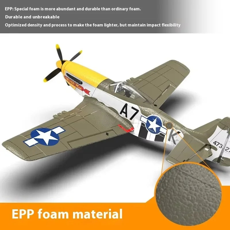 RC Plane 5CH 3D/6G Fixed-wing RC Airplane 2.4GHz P51D Mustang RTF for Adults Beginners Easy to Fly Removable Brushless Fighter