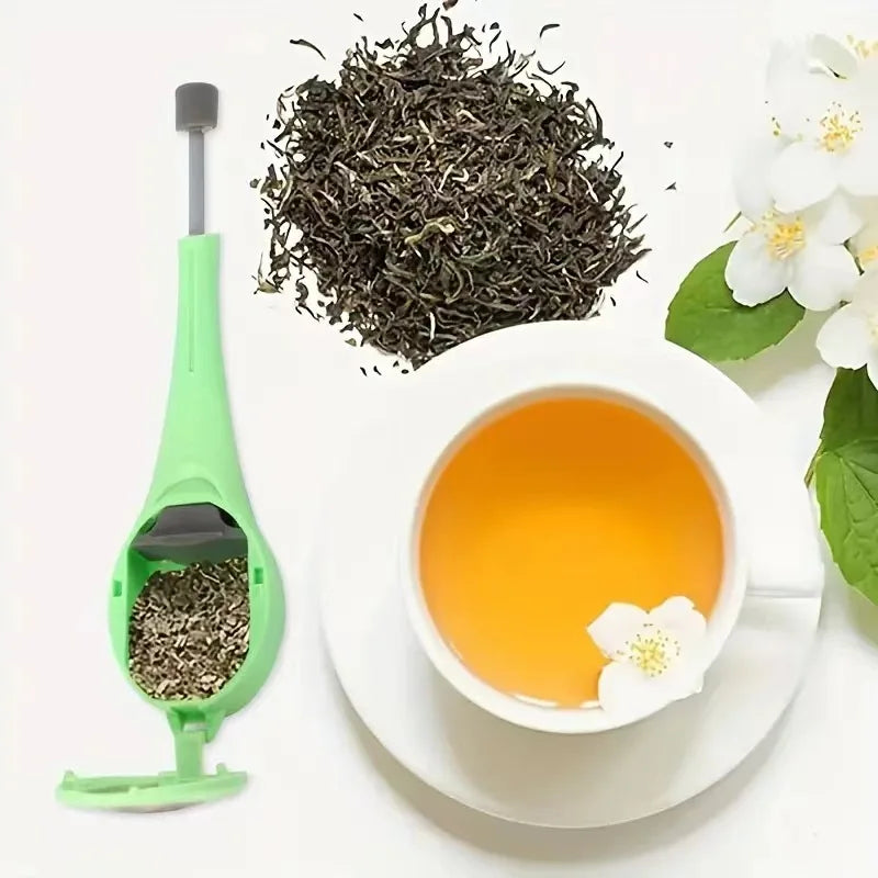 Tea Infuser Built-in plunger Healthy Intense Flavor Reusable Tea bag Plastic Tea&Coffee Strainer Measure Swirl Steep Stir&Press
