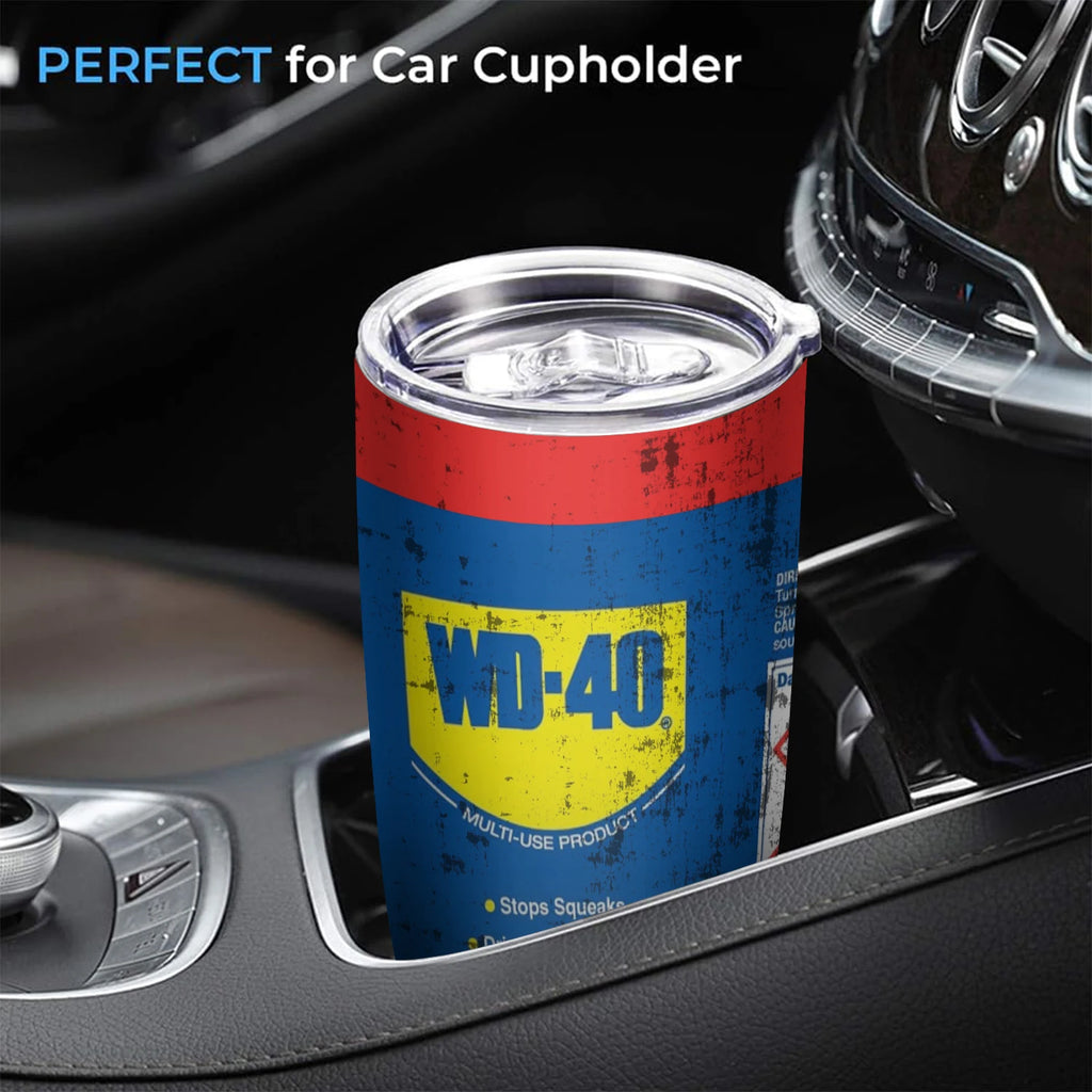 20Oz Stainless Steel Insulated Tumbler WD40 Engine Oil filter print Double walled with Straw and Lid keep Cold Hot Drink Car Cup