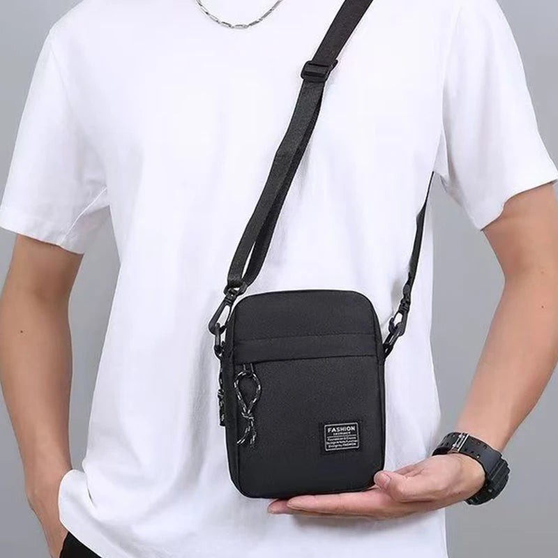 Men's bag, available in single shoulder or cross-body design, suitable for daily use during school. Made of nylon material - Free Item