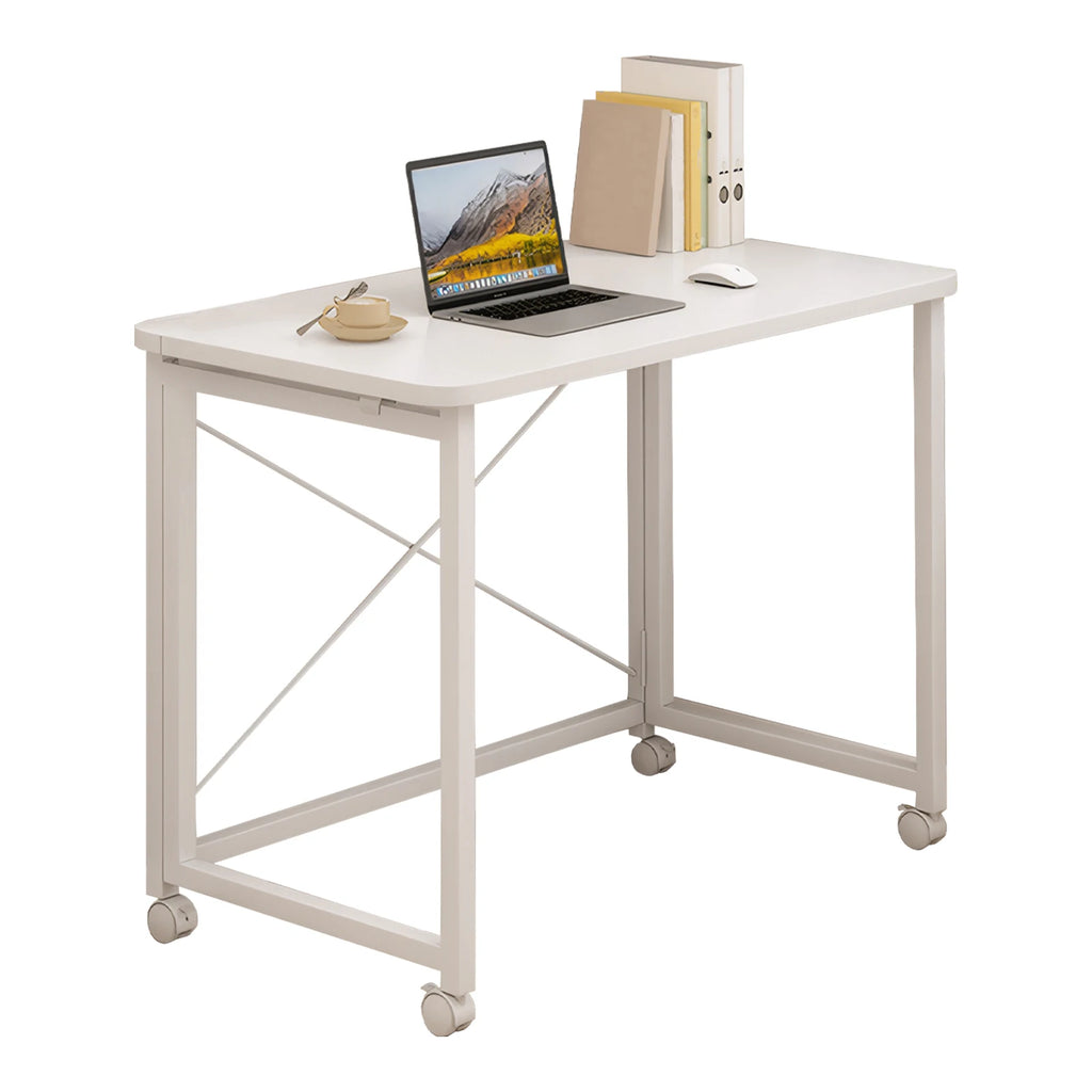 60x40 Small Pulley Table Space Saving Movable Rectangular Table Waterproof Standing Study Table for Home Office Computer Desk