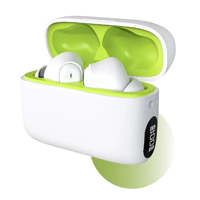 Stereo in ear headphones with high aesthetic value and fresh color scheme, portable wireless earphones with a drawstring, built-