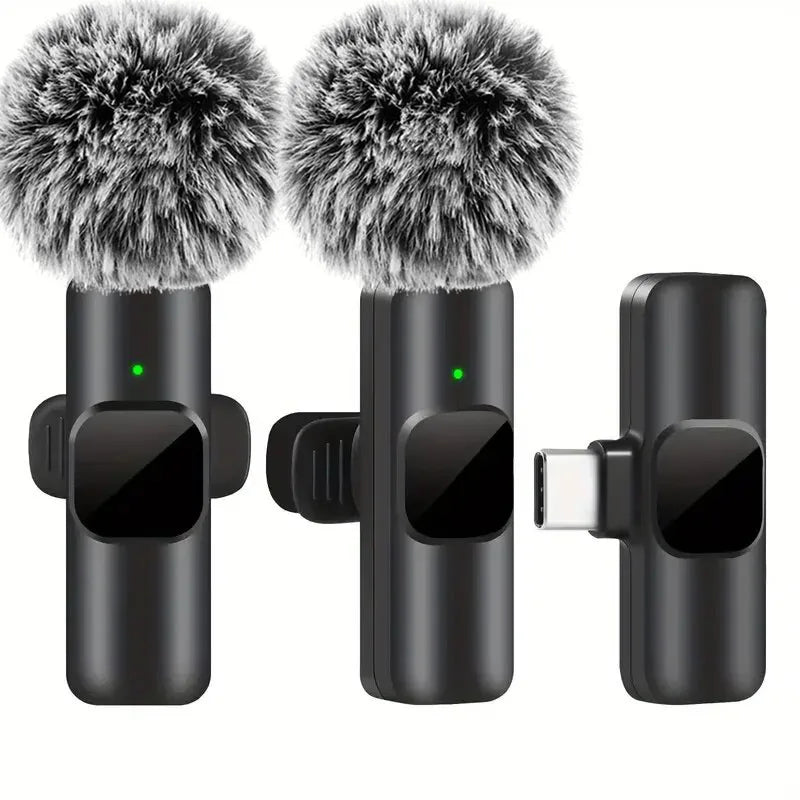 K1 Wireless Lavalier Microphone Mini Audio Video Recording Mic For iPhone Android Laptop Live Gaming Mobile Phone Microphone