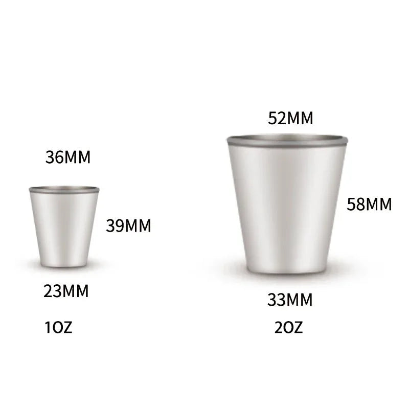 1/2oz Outdoor portable Stainless Steel Cups with case Shots Set Mini Glasses For beer Wine whisky voldka Hiking Camping Water
