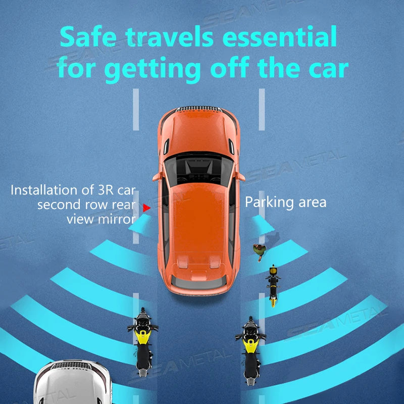SEAMETAL 2Pcs Rearview Mirror for Back Passenger HD Glass Wide Angle Convex Mirror Adjustable Car Blind Spot Rear View Mirror