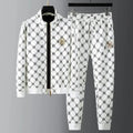 2024 sports suit men's spring and autumn light luxury embroidered men's handsome sweater two-piece set slim fit casual suit