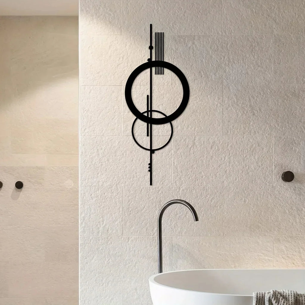 Minimalist Wall Decor: Metal Geometric Hanging" Bring a touch of modernity to your home.